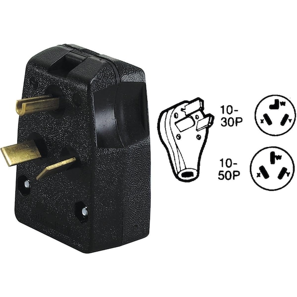 30A/50A 250V 3-Wire 3-Pole Range/Dryer Cord Plug